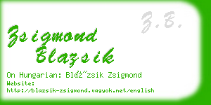 zsigmond blazsik business card